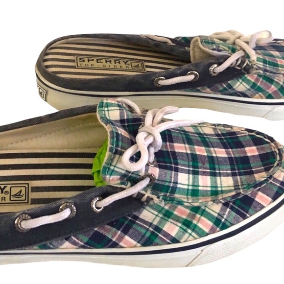 Last Call / To be donated Sperry Plaid Deck Shoes super cute! Size 7 - Picture 3 of 9
